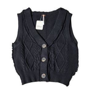 Free people Denson Cropped Sweater Vest black noir